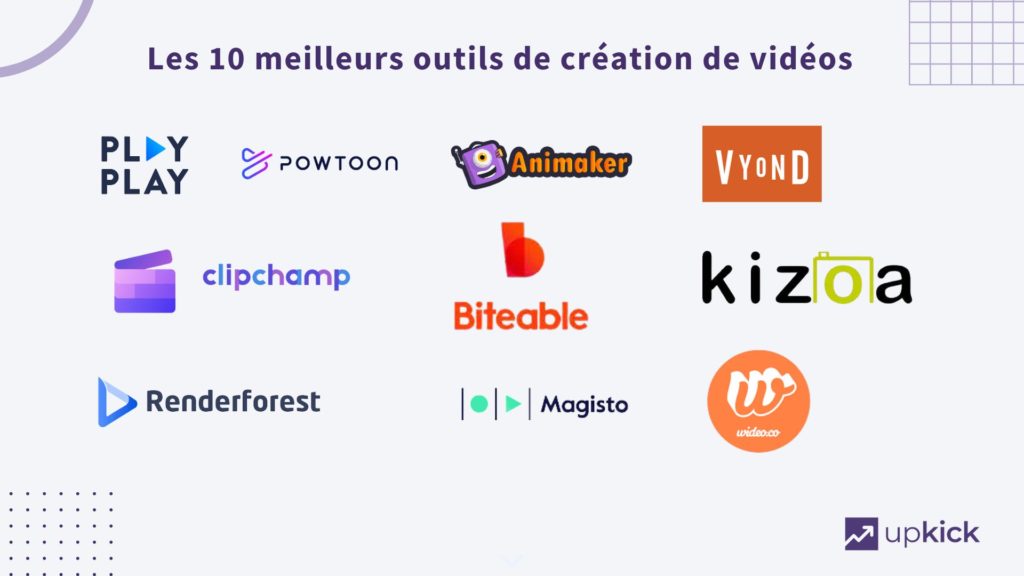 illustration sur le thème montage vidéo avec les logos des meilleurs outils de montage vidéos