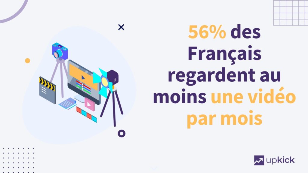 illustration sur le thème vidéo avec une statistique colorée sur fond blanc